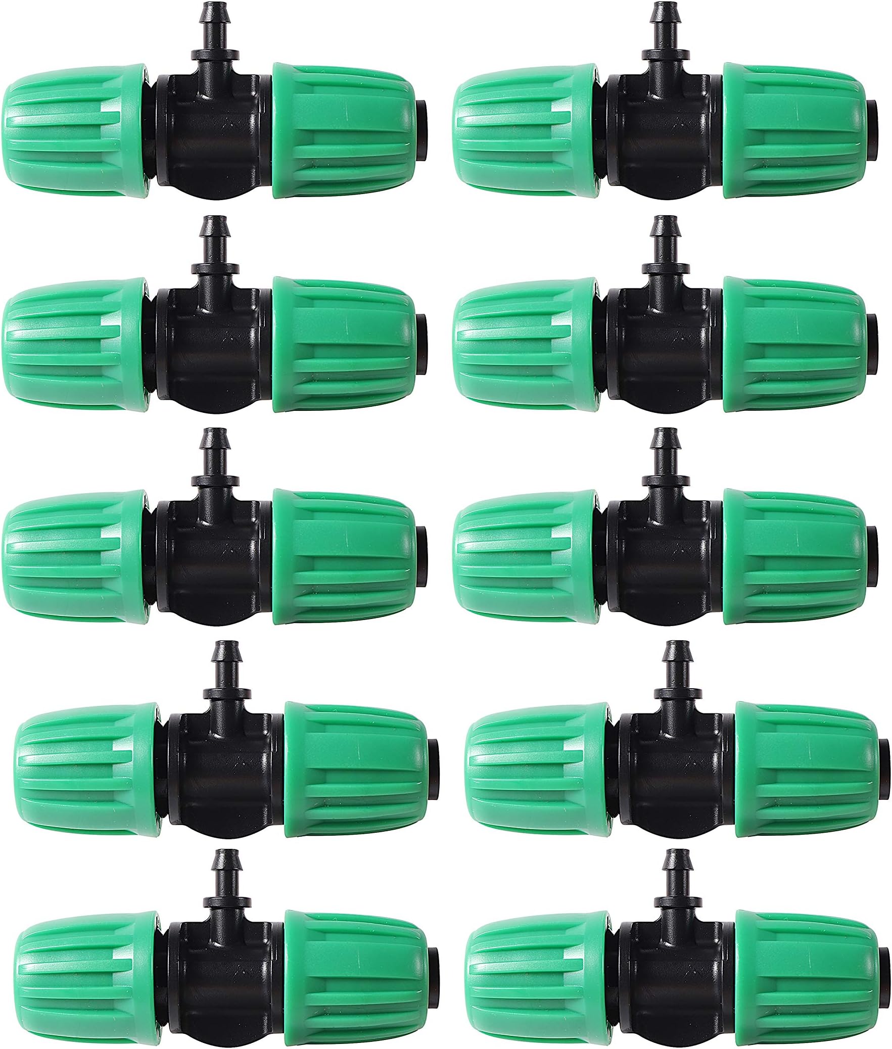 10 Pcs 1/2" to 1/4" Barbed Tee Connector, 1/2 Inch to 1/4 Inch Drip Irrigation Fittings Drip Line Reducer Tee Connectors 1/2" to 1/4" 3-Way Splitter Connectors for Garden Drip Irrigation System