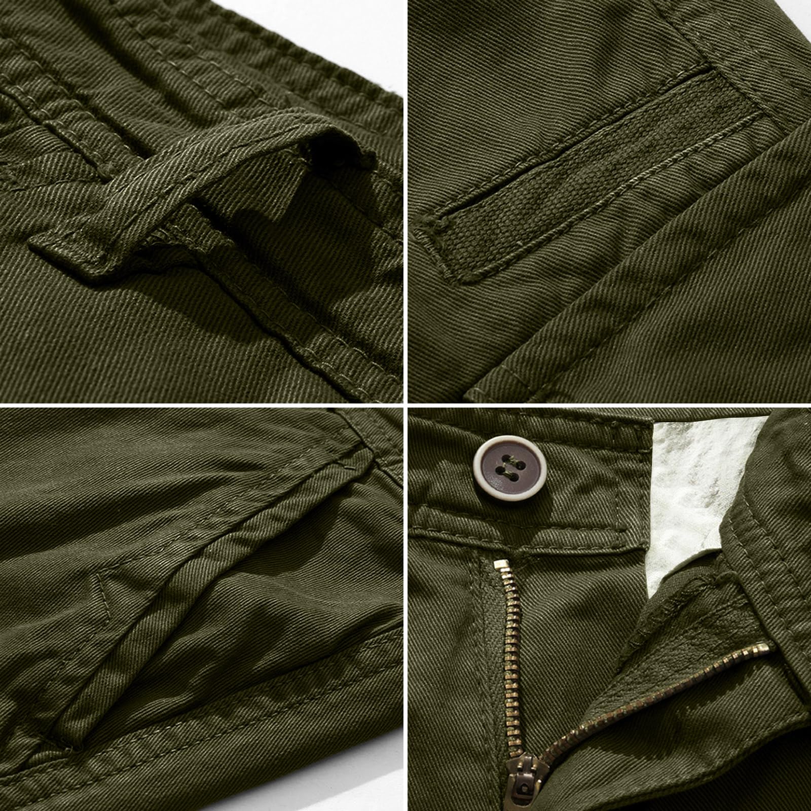 Générique Short Cargo Homme Ceinture Incluse Multi-Poches Classique pour Travail et Quotidien