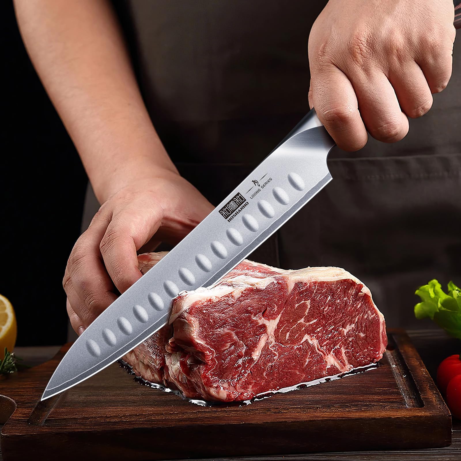 HOSHANHO 8 Inch Carving Knife & 7 Inch Fork Set, Razor Sharp Slicing Knife — Amazon image 6