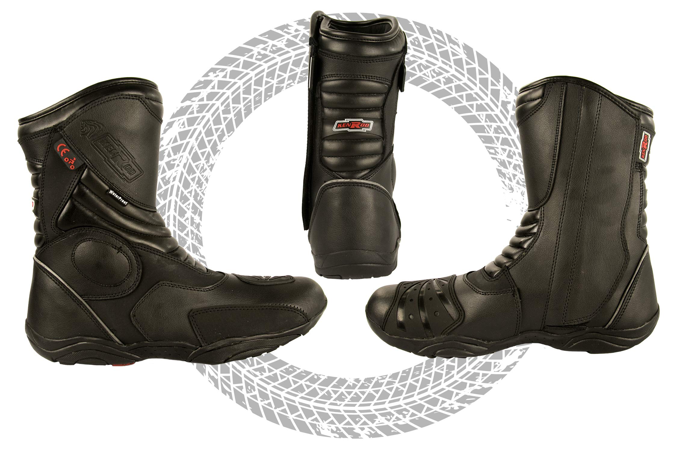 Zerimar Motorrad Lederstiefel - Stiefel Motorrad Leder - MotorradSchuhe Leder - Motorradstiefel - Motorradstiefel mit Schutz