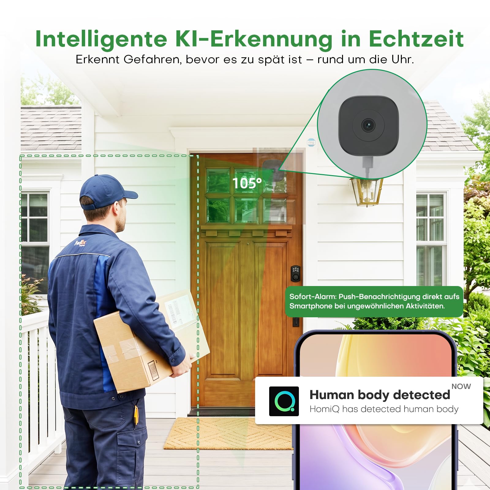3MP 2K Überwachungskamera Innen mit Nachtsicht für die Fenstermontage