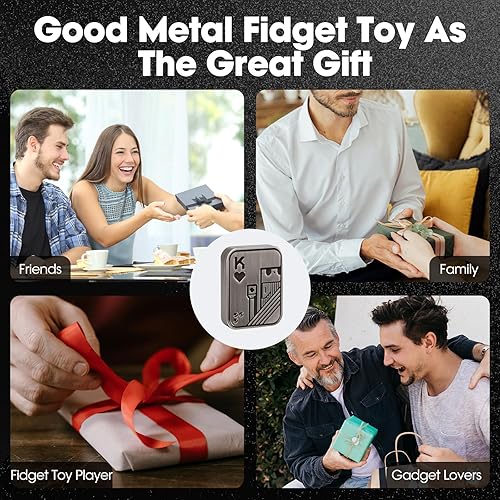 Miniatura 6 de JUDIXY Juguete para ansiedad, deslizador de póquer, tarjeta de metal que brilla en la oscuridad, para adultos y adolescentes, alivia el estrés y la