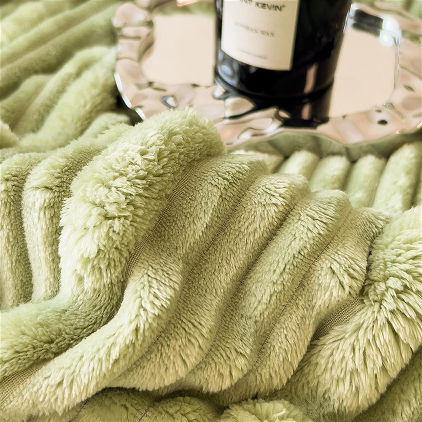 Manta, Mantas para Sofa, Manta Polar Franela Extra Suave, Microfibra Extra Suave, Manta De Sofá, De Cama O De Sala De Estar, Manta De Franela para Cama (Verde Claro,200 x 230 cm)