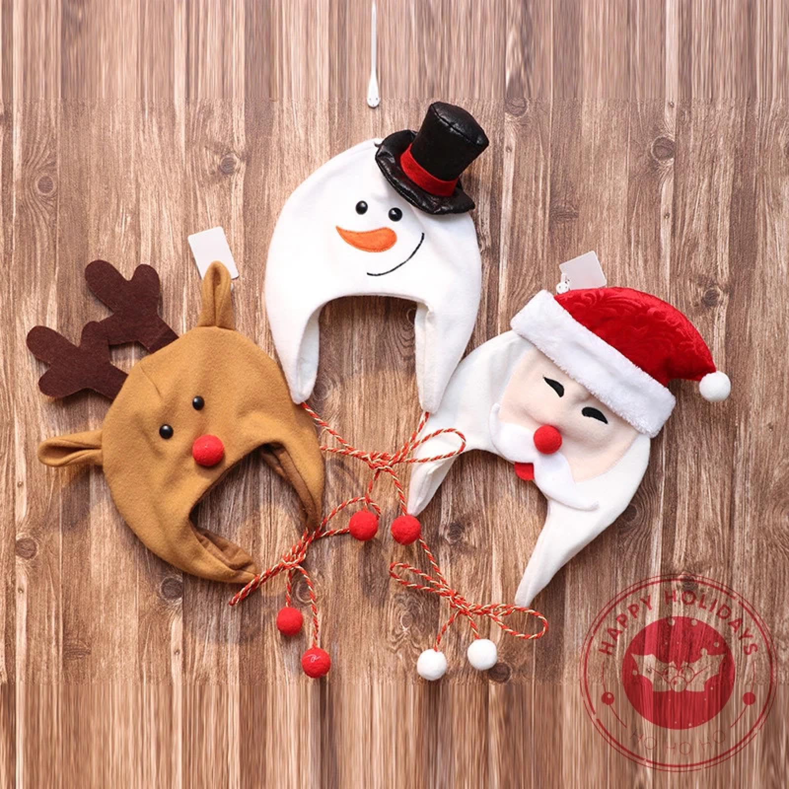 Casquettes Bonnets Chapeaux Bonnet Tricoté Bonnet Chapeau Chapeau De Noël Chapeau De Sapin De Noël Décoration Chapeau pour Enfants Adultes Tissu Brossé pour Enfants Longue Corde Dessin Animé