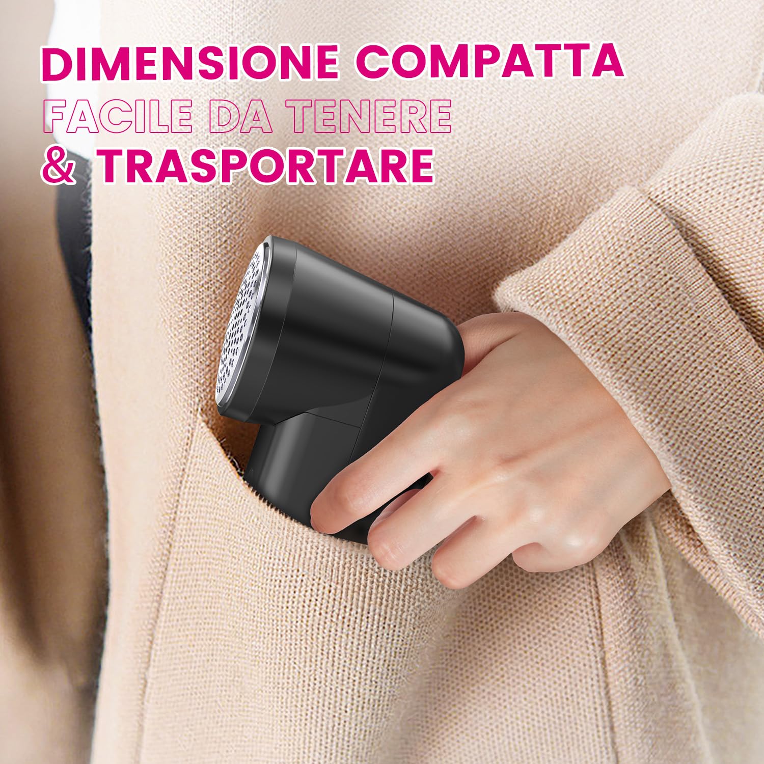 Ziitty Leva pelucchi Elettronico, Viene Fornito con 3 Lame da 6 in Omaggio, Display LCD, Cavo di Ricarica Type-C, Piccola Spazzola, Adatto a Tutti i Tessuti, Grande Regalo di Famiglia per le Donne