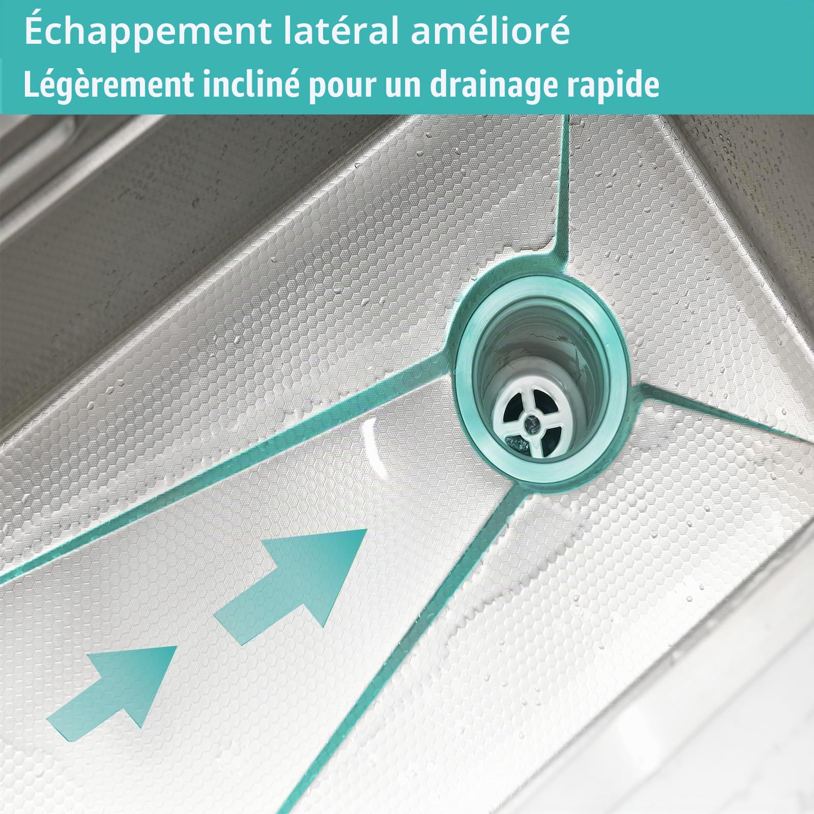 Évier de Cuisine, Cascade Multifonction, Evier de Cuisine à Comptoir Raindance Professionnel Lavabo Acier Inoxydable avec Lave Verre & Robinet Extractiblen Haute Pression Argent 75x45x21cm