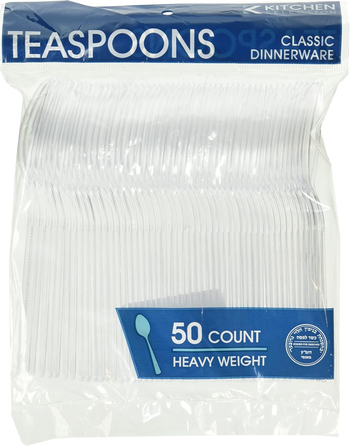 Heavy Weight Clear Plastic Teaspoons 50 Count Ideal for