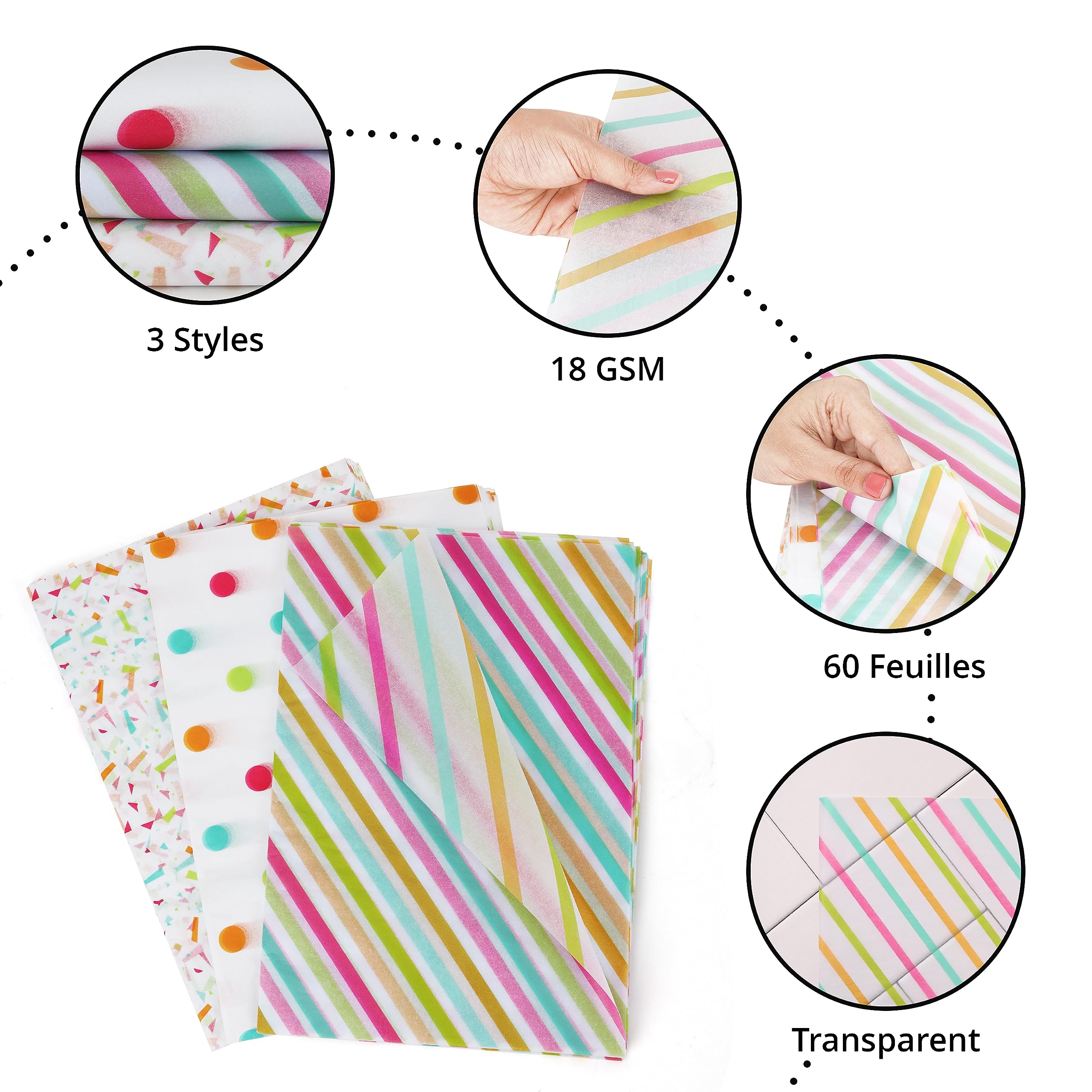 Papier De Soie 360 Feuilles - 36 Couleurs | 17x24 Cm Pour DIY
