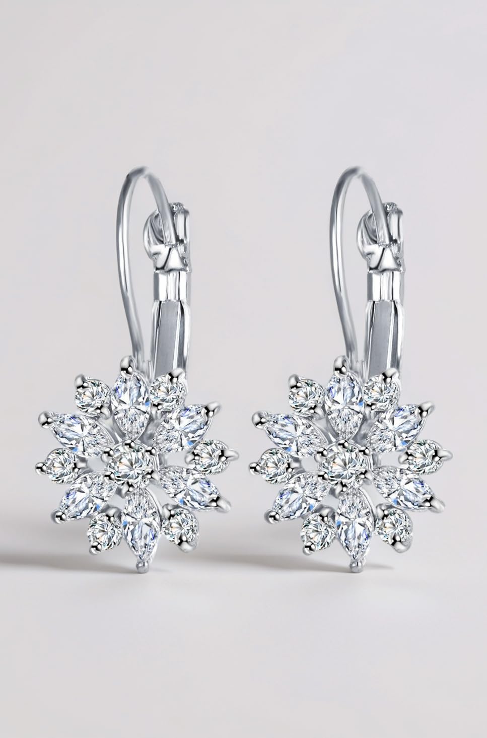 Shining Diva Fashion Latest 18k Gold Plated AAA Crystal Diamonds Earrings For Women & Girls