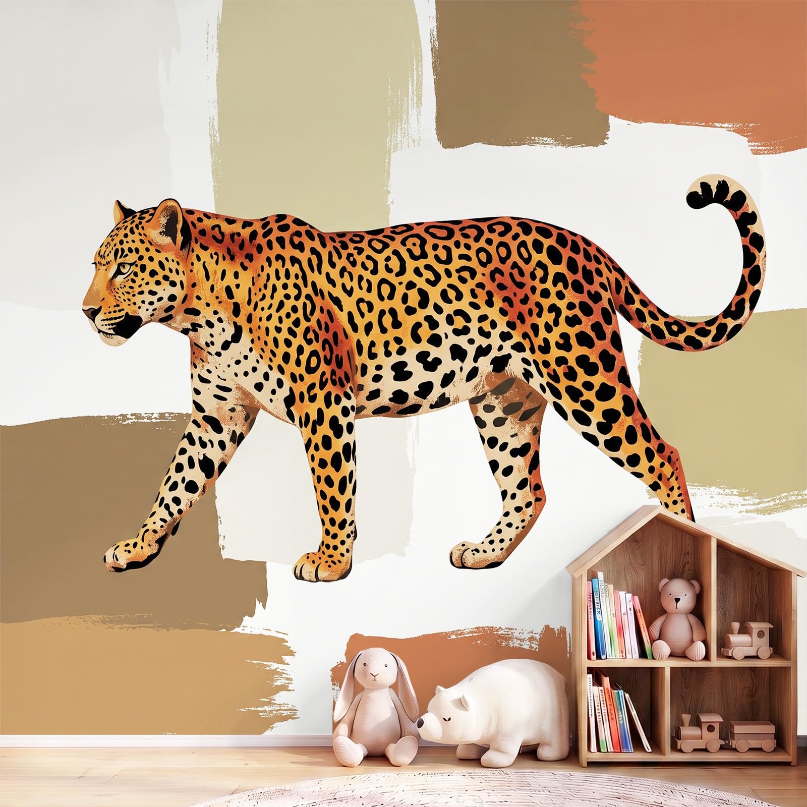 Tapete Vliestapete Modern Tiere 350 x 256 cm(B x H), Fototapete Leopard