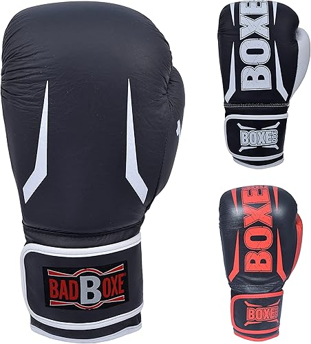 Guantes de boxeo Muay Thai entrenamiento genuino vaca esconder cuero Sparring Punching guantes Kickboxing lucha guantes