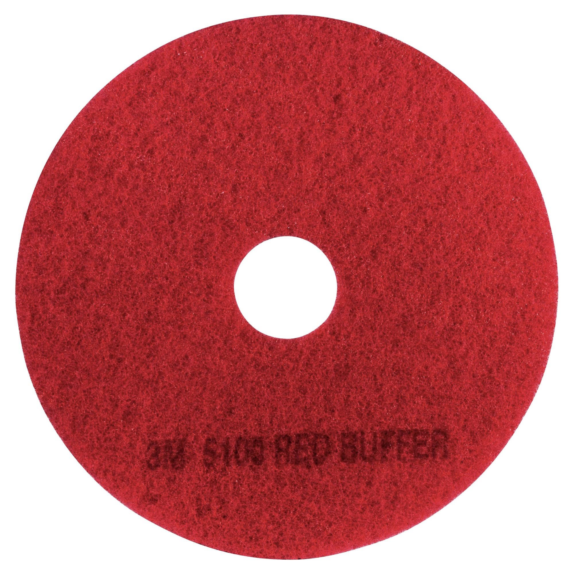 3M Red Buffer Pad 5100, 20" Floor Buffer, Machine Use (Case of 5) - 35053