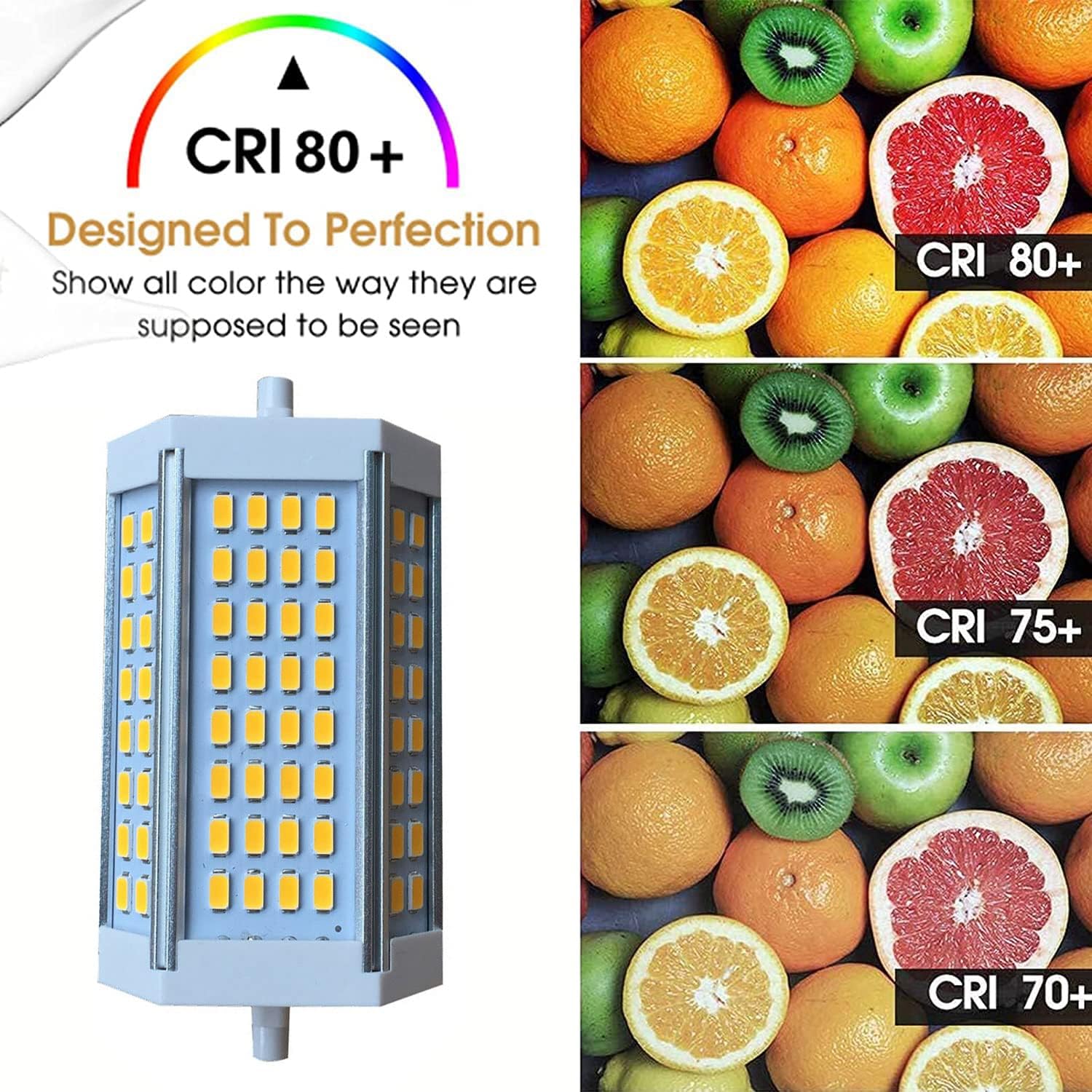 30W 118mm J-Type Double Ended Dimmable R7S 118mm LED Flood Light 300W Halogen T3 Replacement, Daylight White 6000K, AC110V, Dimmable for Floor Lamp, Security Lights, Pack of 4