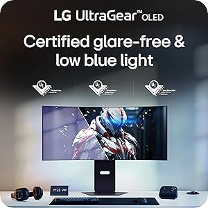 LG 45GX900A-B 45-Inch Ultragear WQHD (3440 x 1440) OLED Curved Gaming Monitor, 240Hz, 0.03ms, NVIDIA G-Sync, VESA DisplayHDR True Black 400, HDMI 2.1, DisplayPort, USB Type-C PD 65W, Black