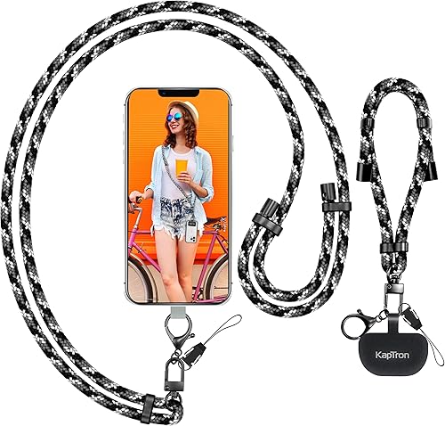 Vista 43 de Cordón universal para teléfono con correa para la muñeca, cordón ajustable para teléfono celular, correa para el cuello y correa para la muñeca