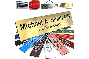 Personalized Engraved Name Plates for Doors and Desks | Brushed Brass Plastic...