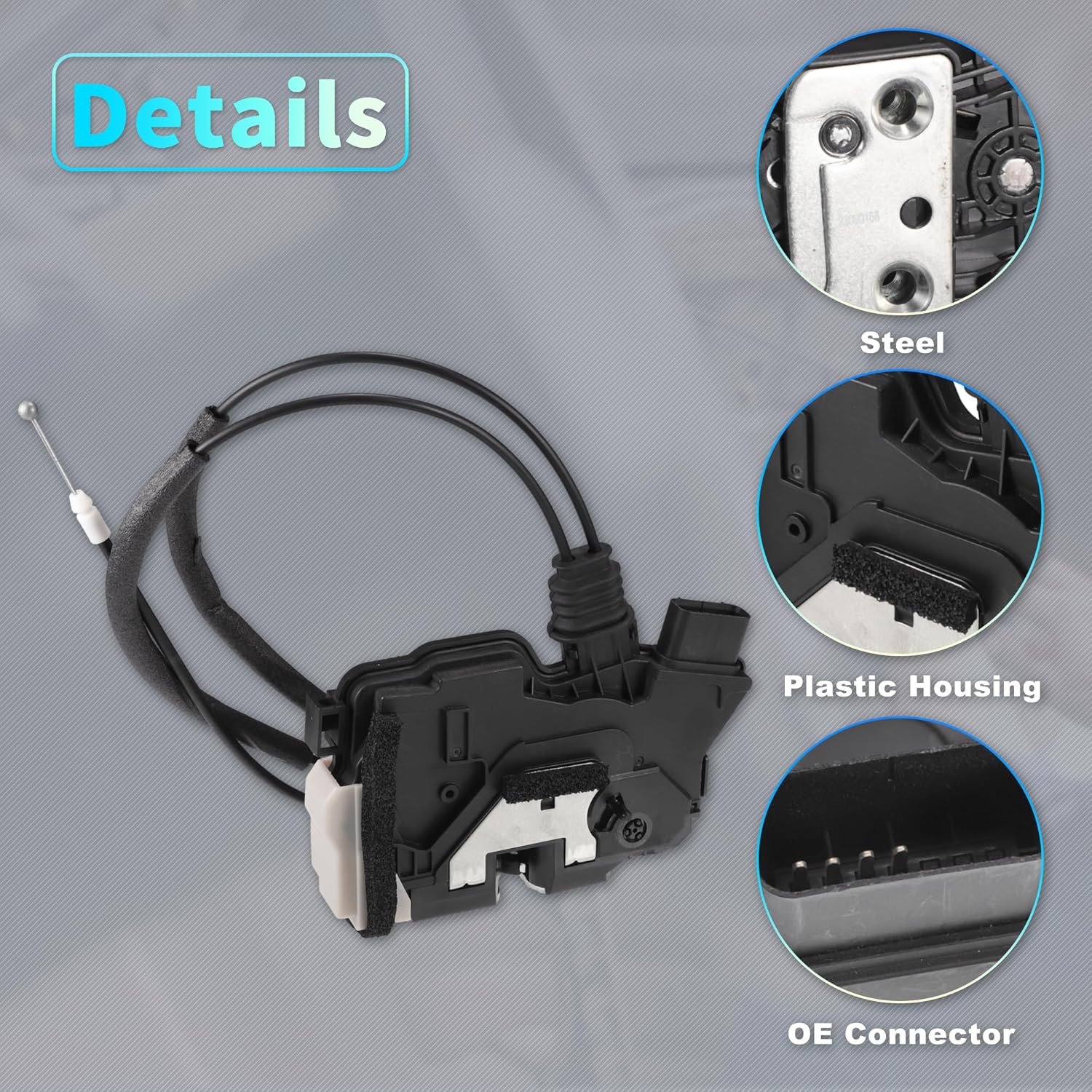 X AUTOHAUX Replacement Rear Left Driver Side Power Door Lock Actuator Motor with Cable for Kia Sorento 2009 2011-2014 Door Latch Actuator Assembly Replace No.814102P000 Black