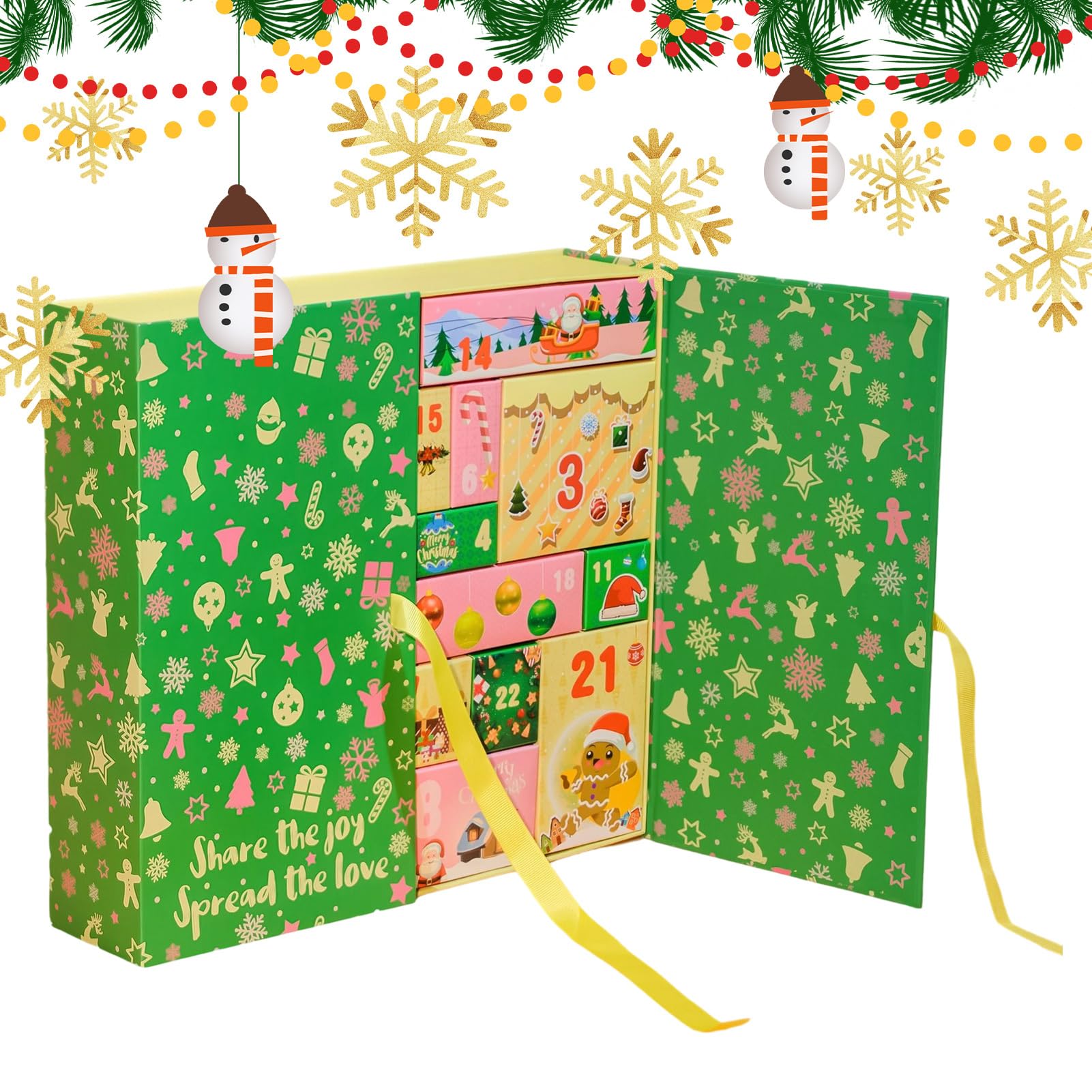 Boîte de calendrier de compte à rebours de Noël à 24 compartiments - 8