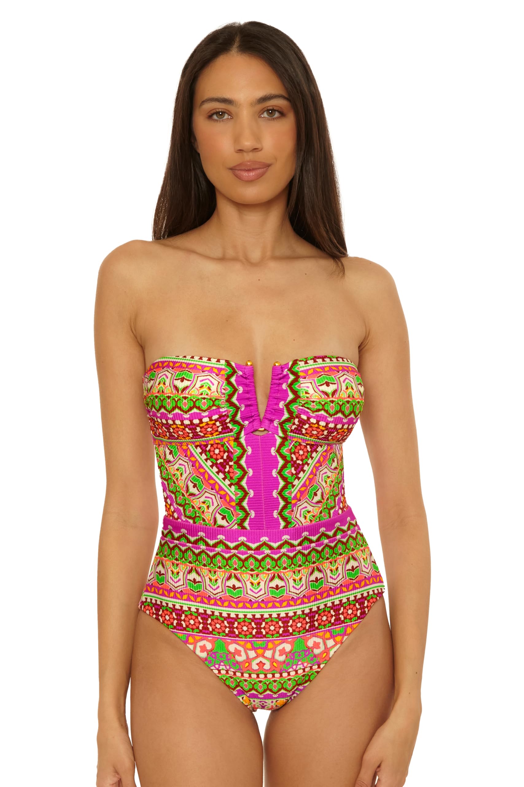 becca Women's Moroccan Tile One Piece Swimsuit, Adjustable, Bathing Suits for Women-picture-46