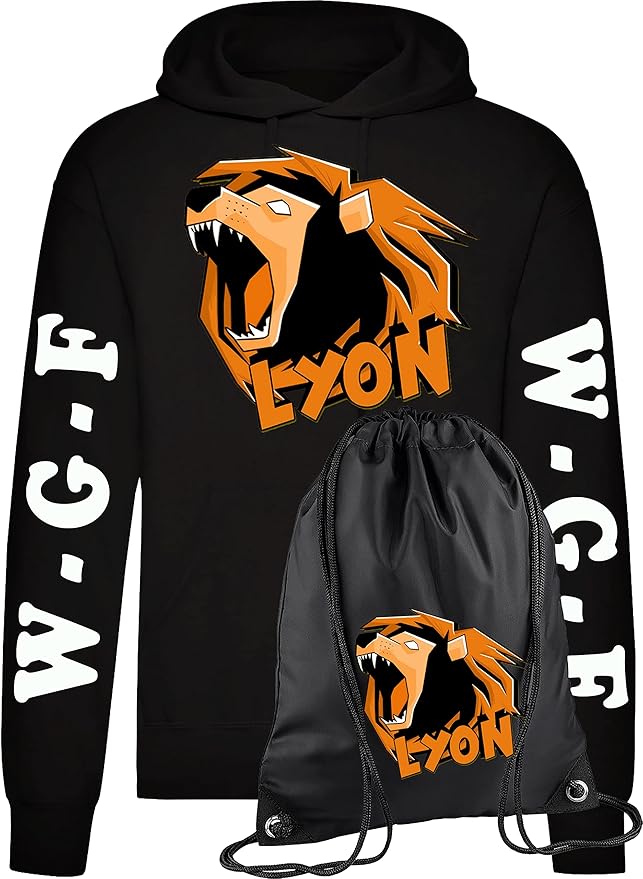 title=CLOTHING Felpa con Cappuccio, Sacca Sportiva con Gamers Merchandising