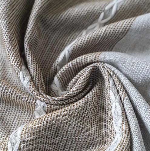 Miniatura 6 de ZMNSZBD Mantel rectangular de lino con borlas para mesa de centro de sala de estar, con bolsillos