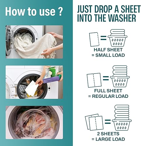 Miniatura 5 de Detergente de lavandería hipoalergénico para viajes, hojas de detergente ecológico, aroma libre y transparente, para viajes, apartamentos,