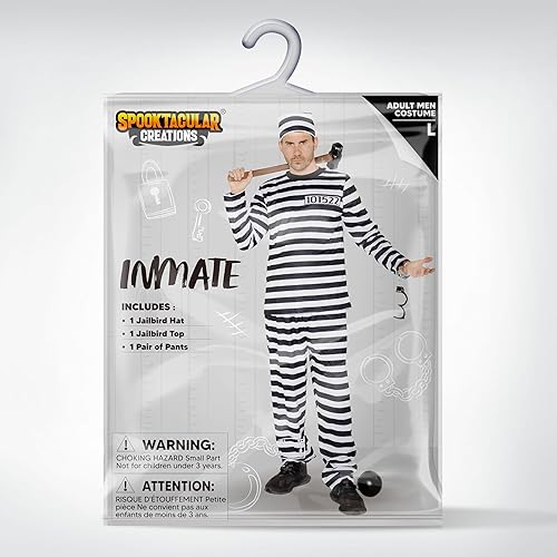 Miniatura 6 de Spooktacular Creations Disfraz de prisionero para hombre - Disfraz de prisionero de Halloween para adultos