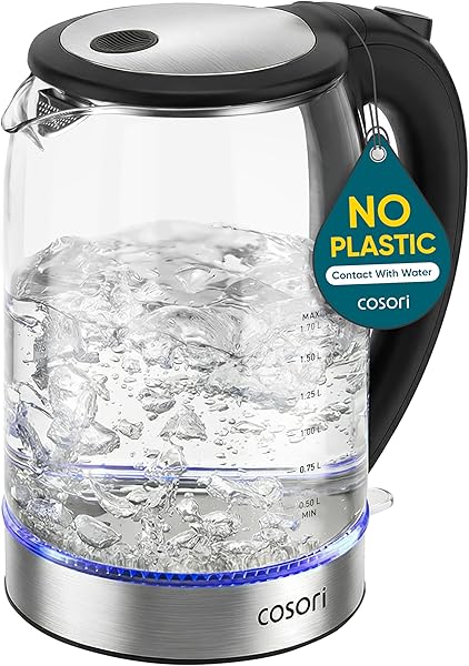 COSORI Electric Kettle with 1.7L Borosilicate Glass Body