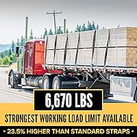 Vista 2 de US Cargo Control Blackline - Correa de cabrestante resistente de 4 pulgadas con gancho plano, 4 pulgadas de ancho x 30 pies de largo, correas