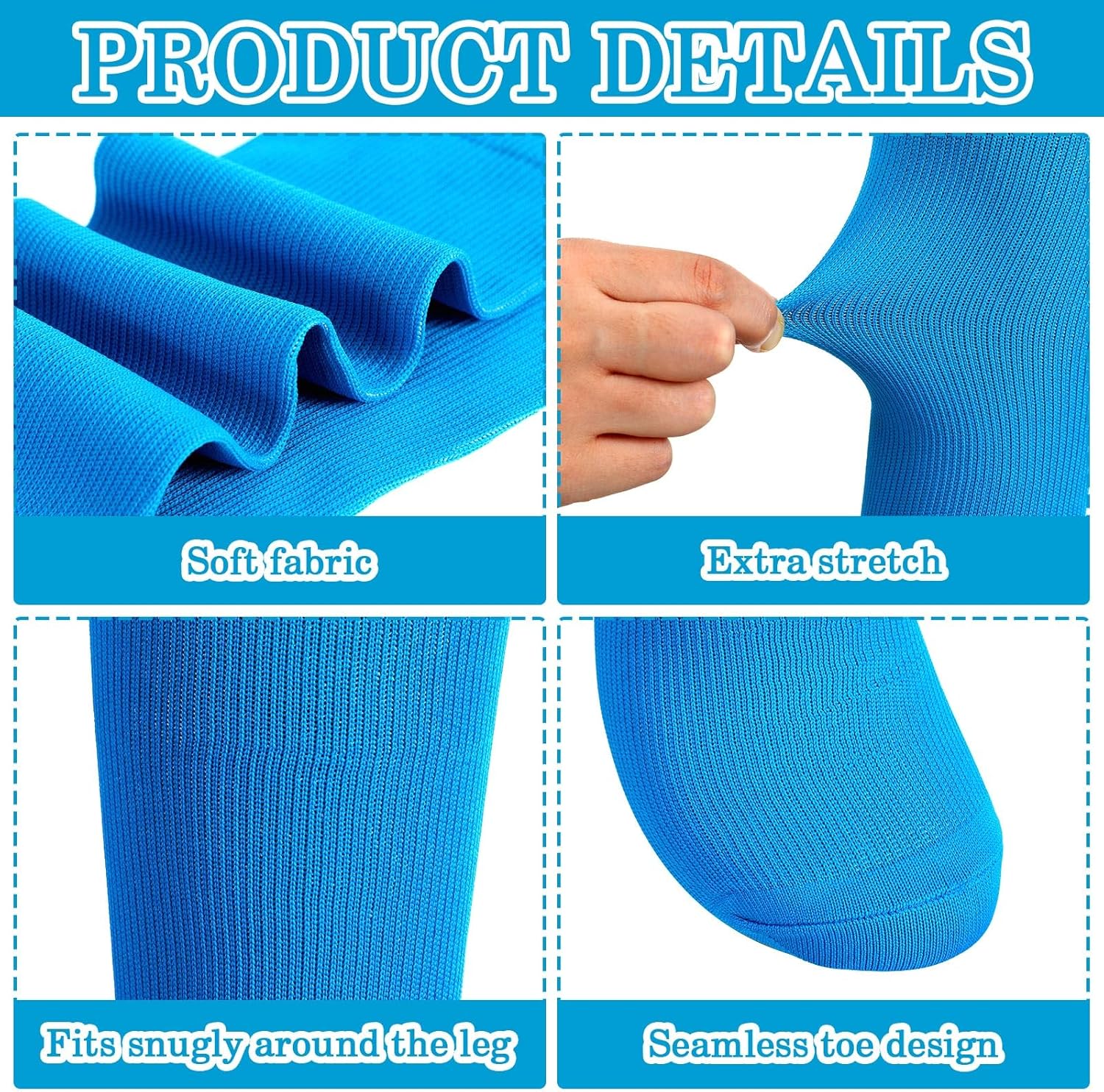 10 Pairs Neon over the Calf Socks Unisex Long Tube Athletic Knee High Socks for Men Women Sports Training - Image 4