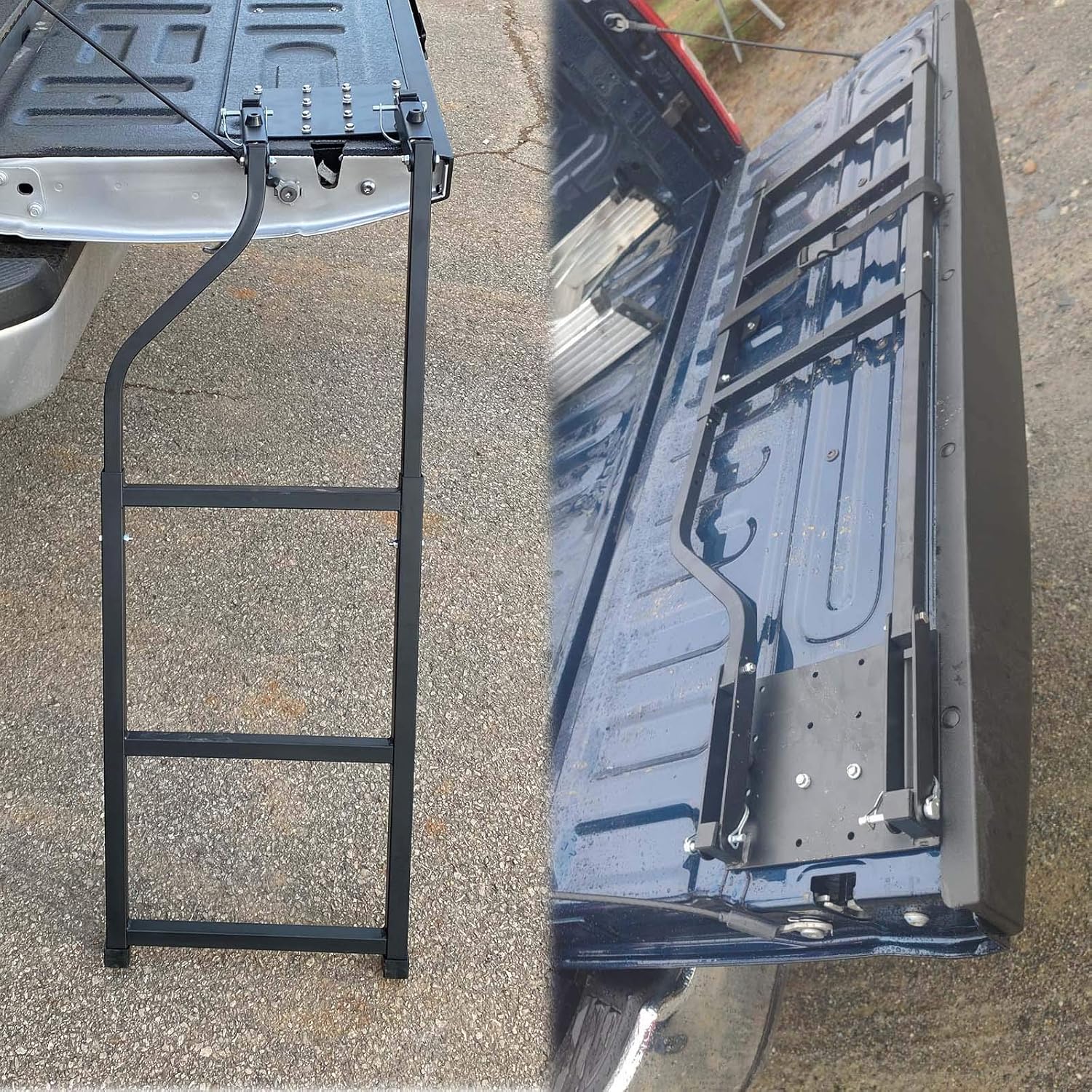 🛒 Crazy Deals Wocch Universal Tailgate Ladder for Pickup Truck Accessories Upgrade 5 Heights Extendable Tailgate Step with Stainless Steel Self Drilling Hex Screws