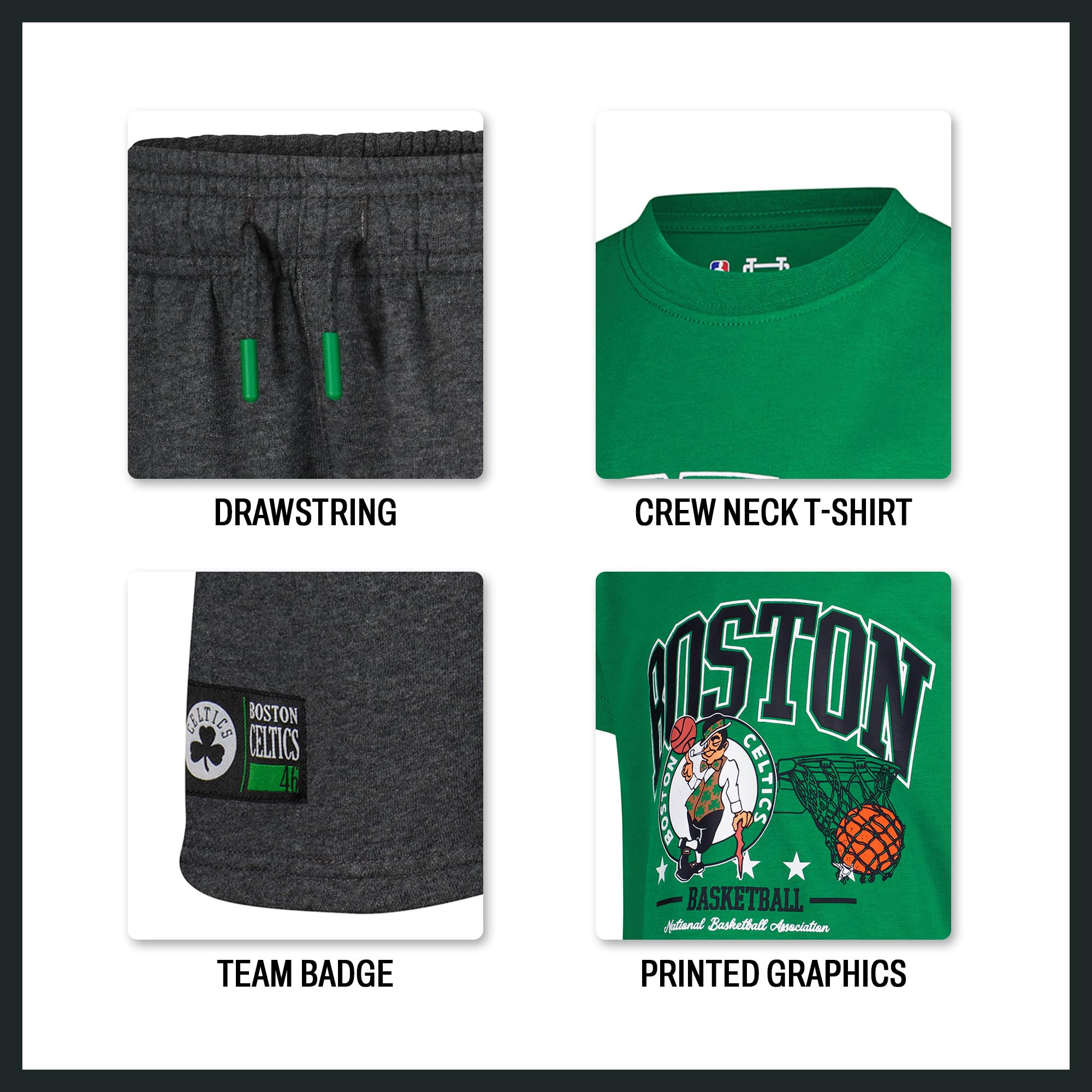 Ultra Game NBA Boys Nba Official Super Soft Game Time T-shirt & Shorts Set Team Color