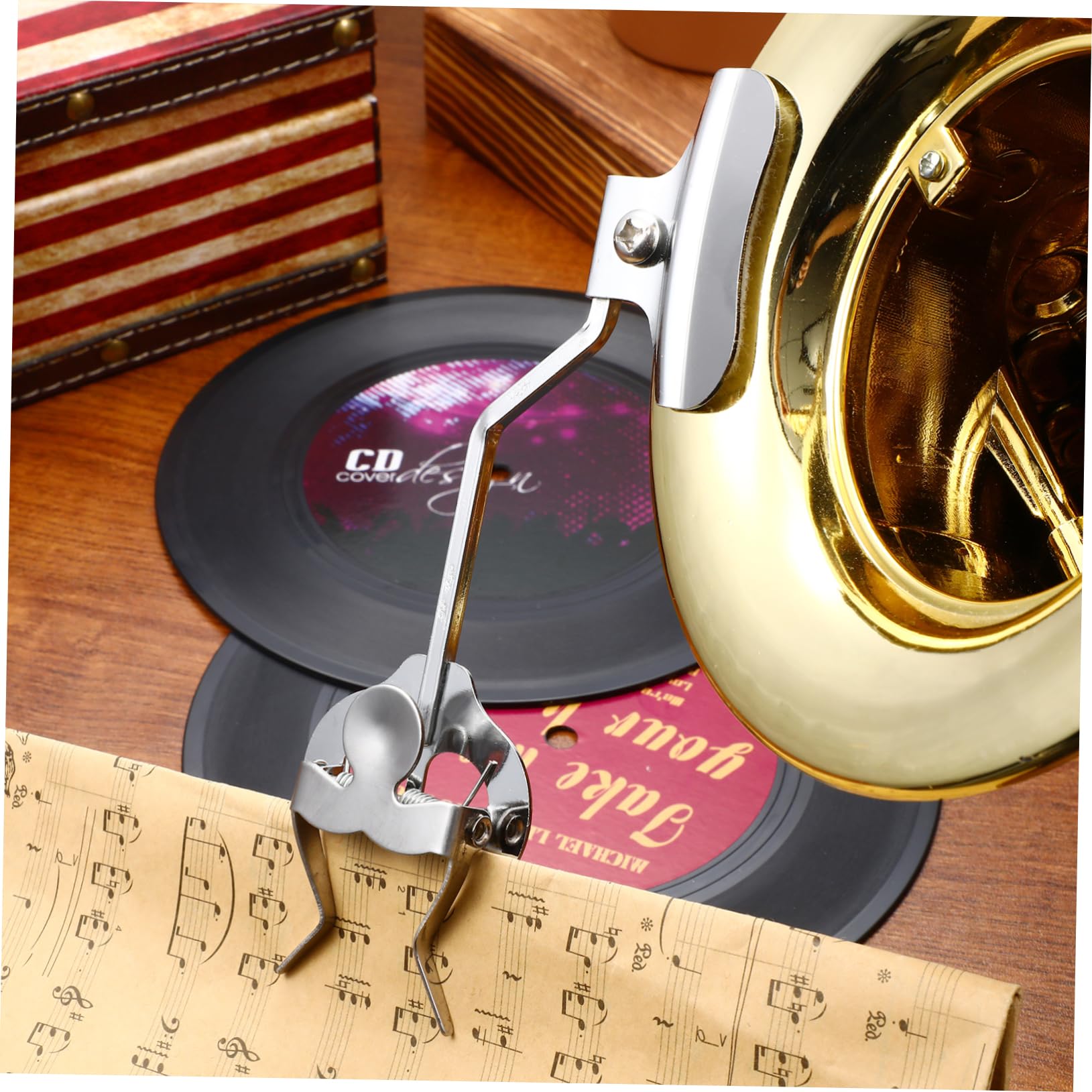 ibasenice 3 Pezzi Supporto A Morsetto Per Fogli Supporto A Morsetto Per Libri Supporto Per Sordina Per Tromba Per Bande Musicali