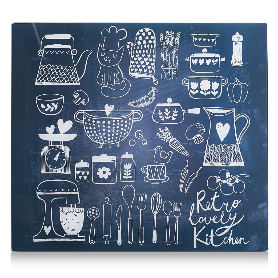 Zeller 26309 Placa de Panel de Cocina, Vidrio, Multicolor, 56x50x3 cm