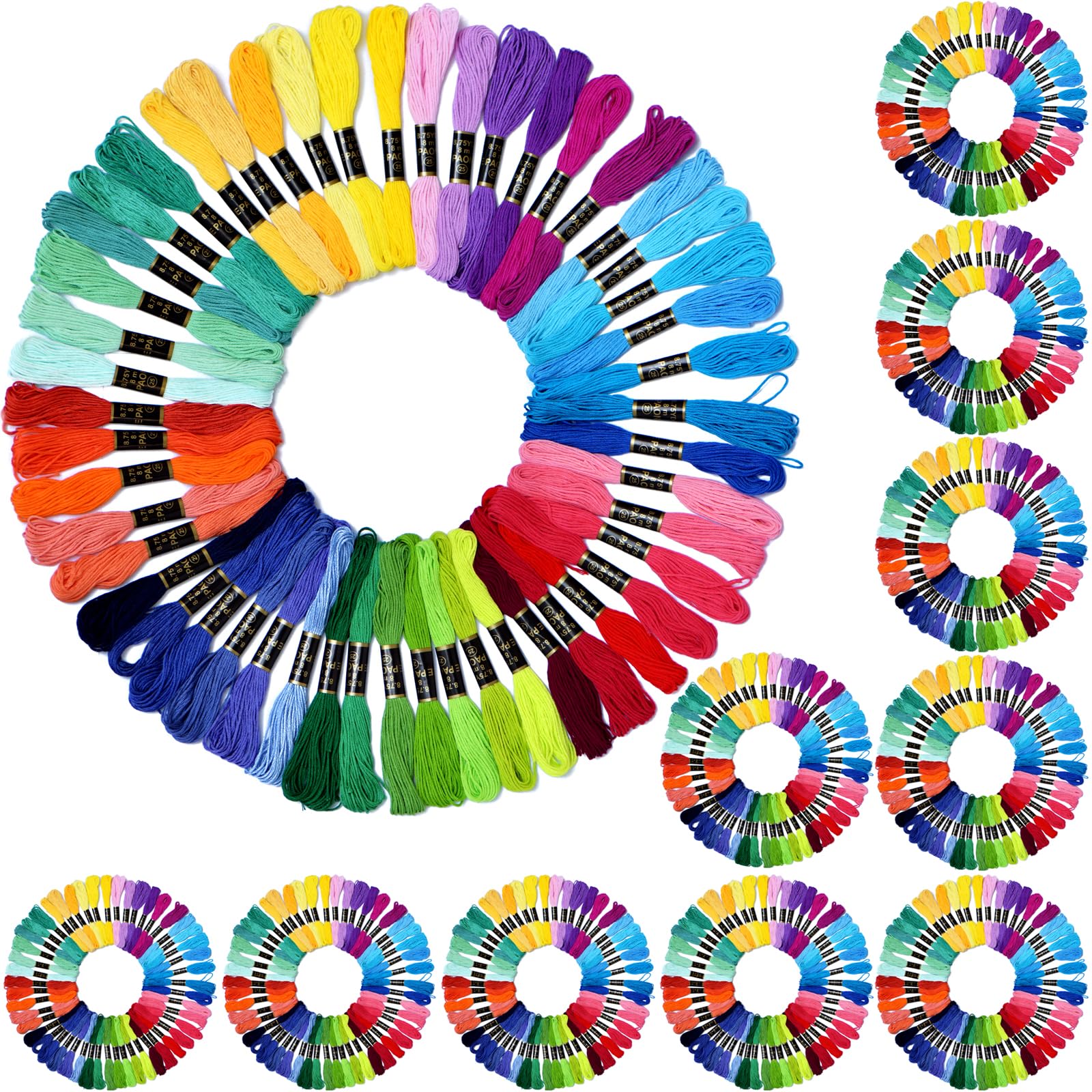 Stickgarn, Regenbogenfarben, 500 Knäuel pro Packung, Kreuzstichgarn, Freundschaftsbänder, Bastelseide, Bastelseide, 50 Knäuel x 10 Stück