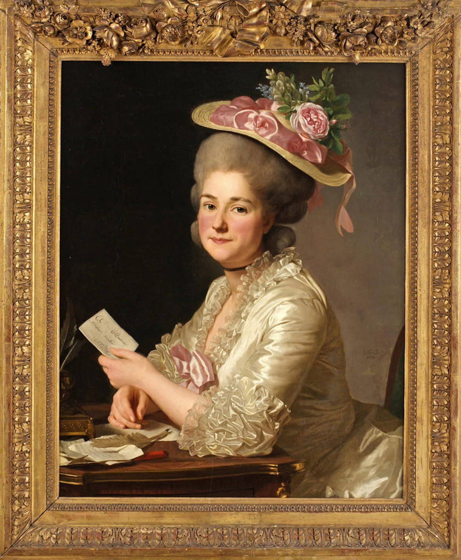 Serendipitp No Frame Vintage Wall Art Canvas Nordic Poster Canvas Print Picture Portrait Of Marie Emilie Cuivilliers By Alexander Roslin Wall Art Poster For Home Decor 60X90cm