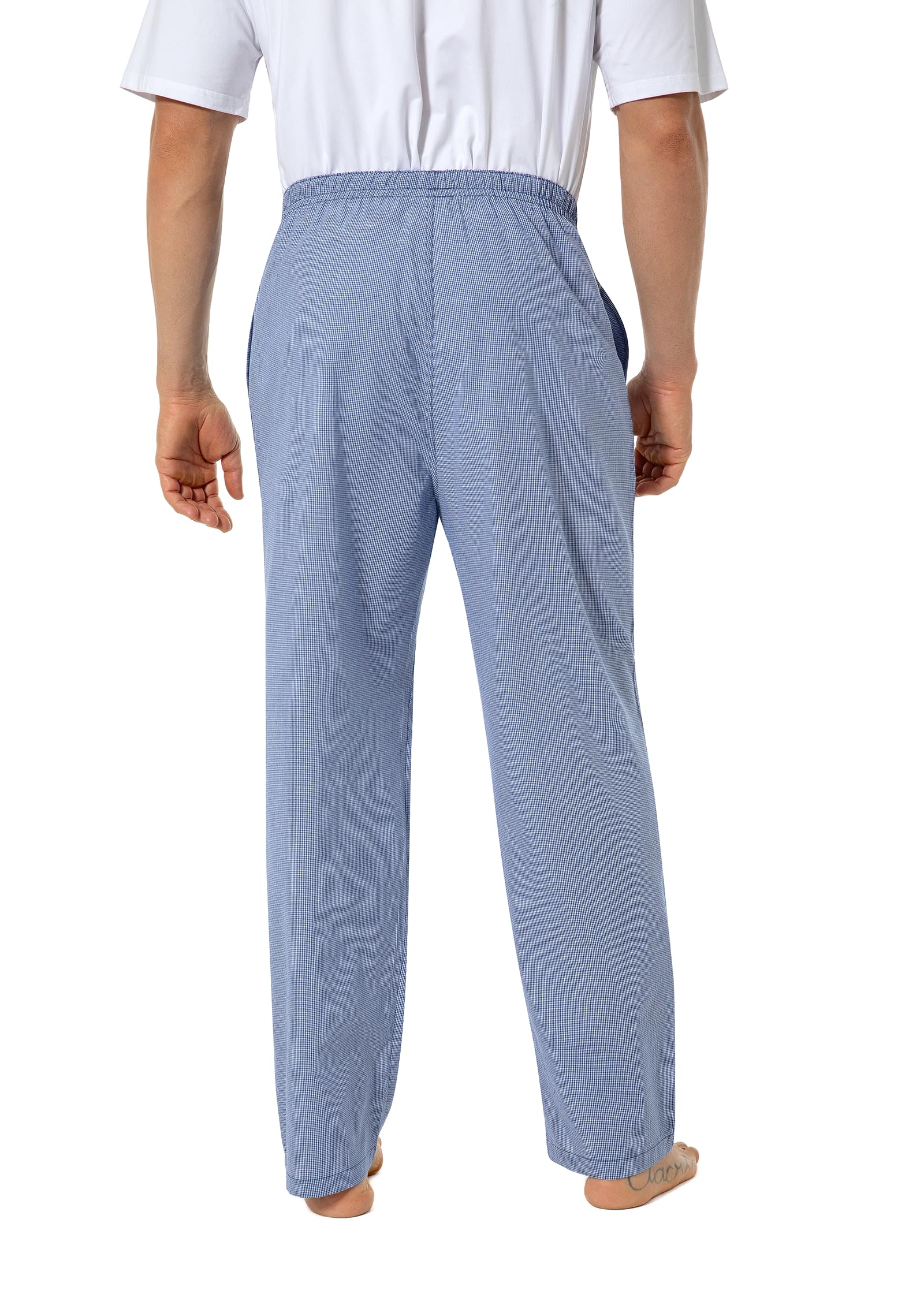 Pantalones de pijama 100% algodón, pantalones de dormir tejidos a cuadros pantalones de pijama con bolsillos