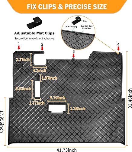 Miniatura 5 de Tapete para carrito de golf, forro antideslizante mejorado de cobertura completa para EZGO TXT (1994-2023), Express S4 (2012-2020), Valor, modelos