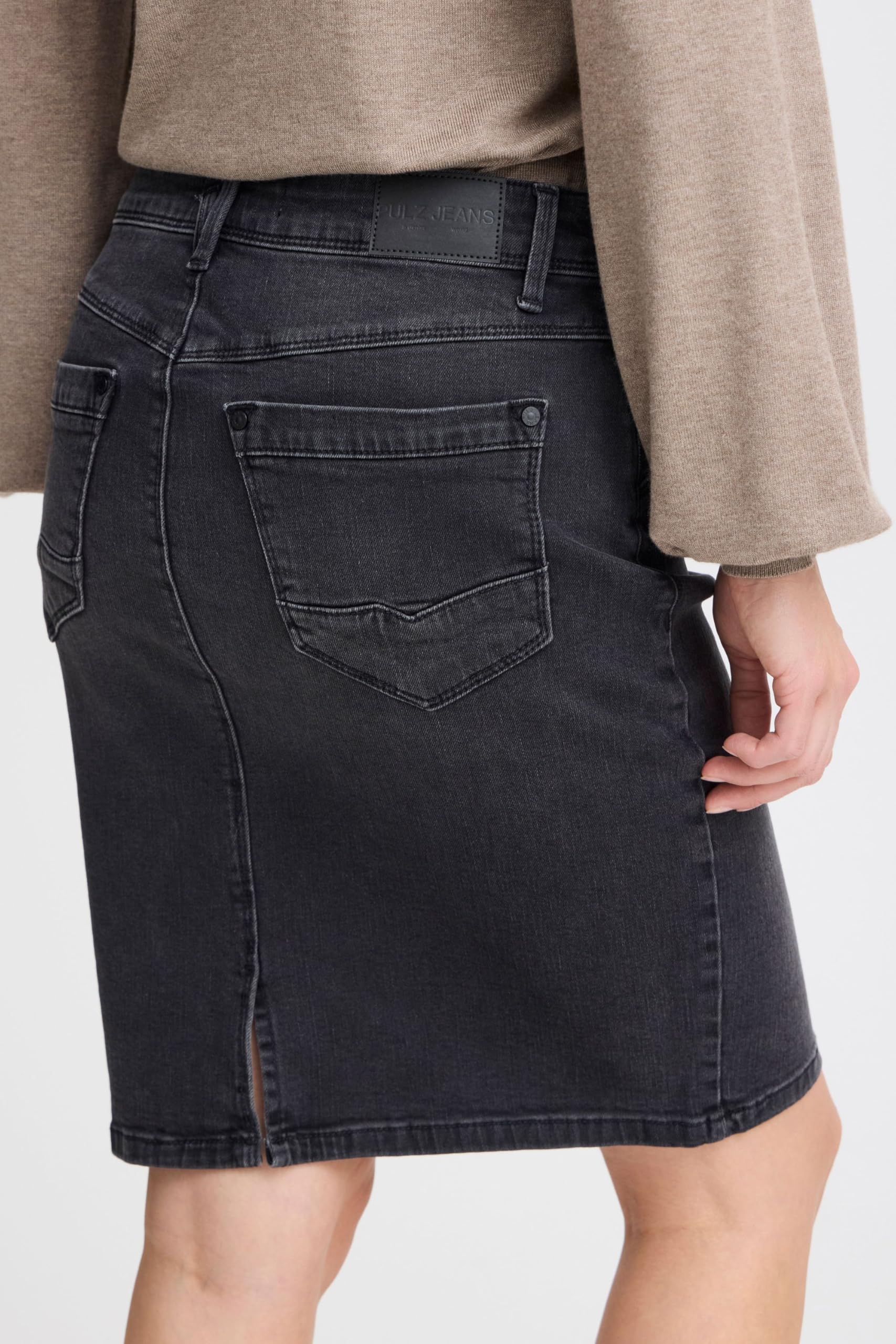 PULZ JEANS PZKAROLINA Rock Baumwollmischung Eingrifftaschen Reißverschluss figurumspielend