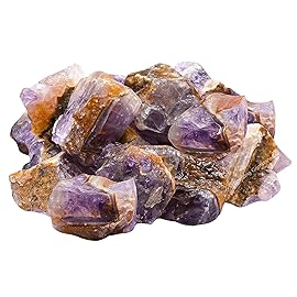 Amazing Gemstone Amethyst Chevron Raw Crystals and Healing Stones, Natural Rocks for Tumbling - DIY Raw Stones and Crystals, 2 Pieces