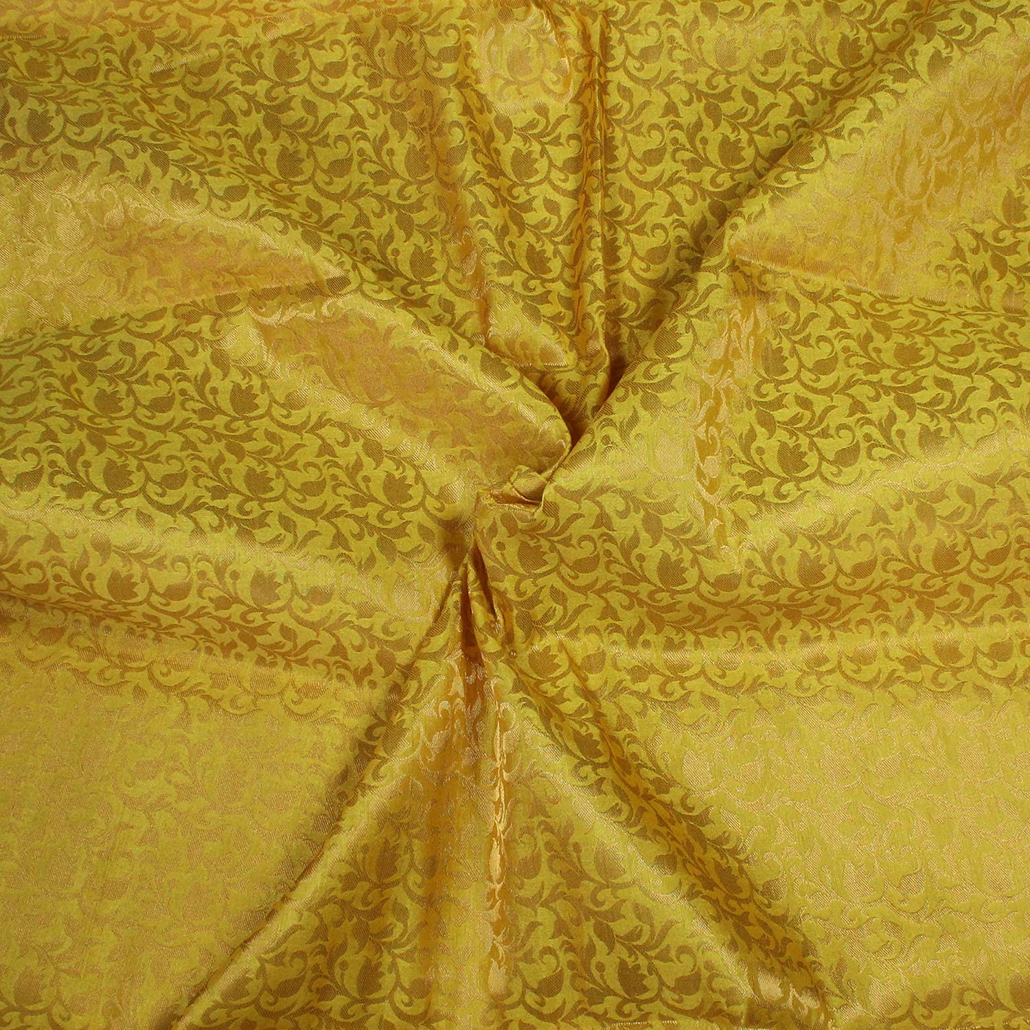 CraftyArtYellow Brocade Art Silk Fabric by The Yard Home Decor Wedding Lehenga Blouse Fabric Width is 44” inches (Approx)