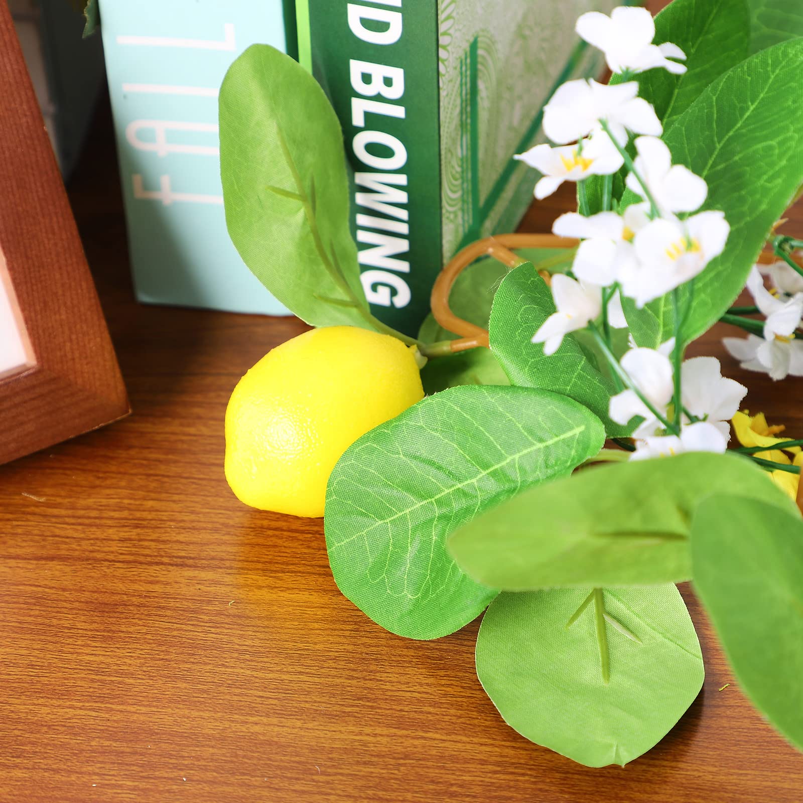 Ghirlanda Di Limoni Artificiali 100 Cm – Rami Con Frutti E Foglie Verdi – Decorazione Primaverile/estiva Per Casa