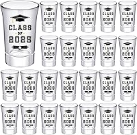 Roshtia 24-Pack Class of 2026 Shot Glasses 1.6oz Reusable Clear Glass for High School College Graduation Parties