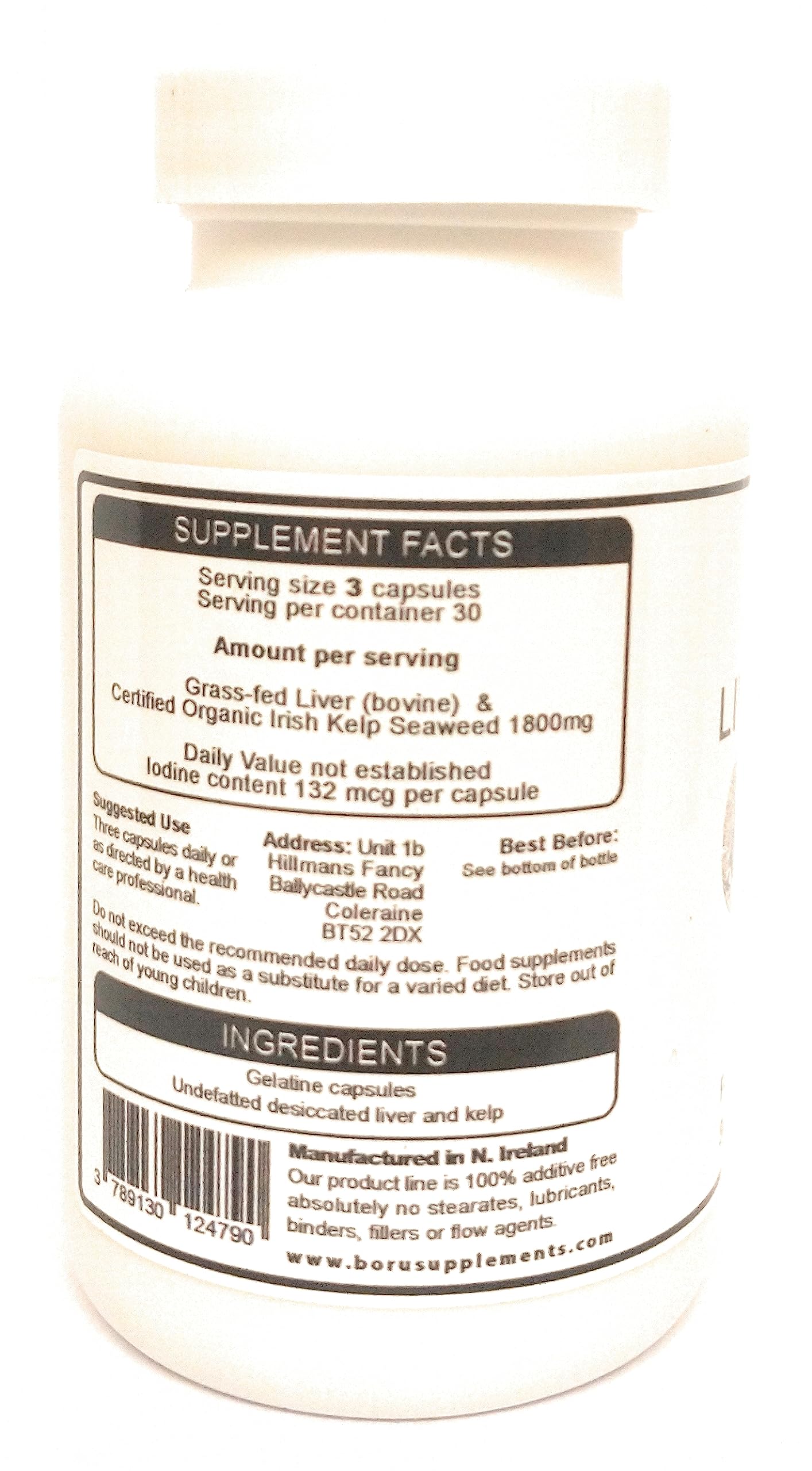 Varech Foie de bœuf nourri aux algues et à l'herbe, 600 mg certifié biologique, 90 gélules