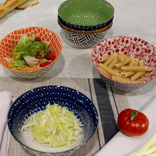 Miniatura 4 de Soho - Juego de 6 cuencos de porcelana – Cuencos pequeños de 5.25 pulgadas para arroz, sopa, helado, laterales y cuencos de inmersión – Cerámica