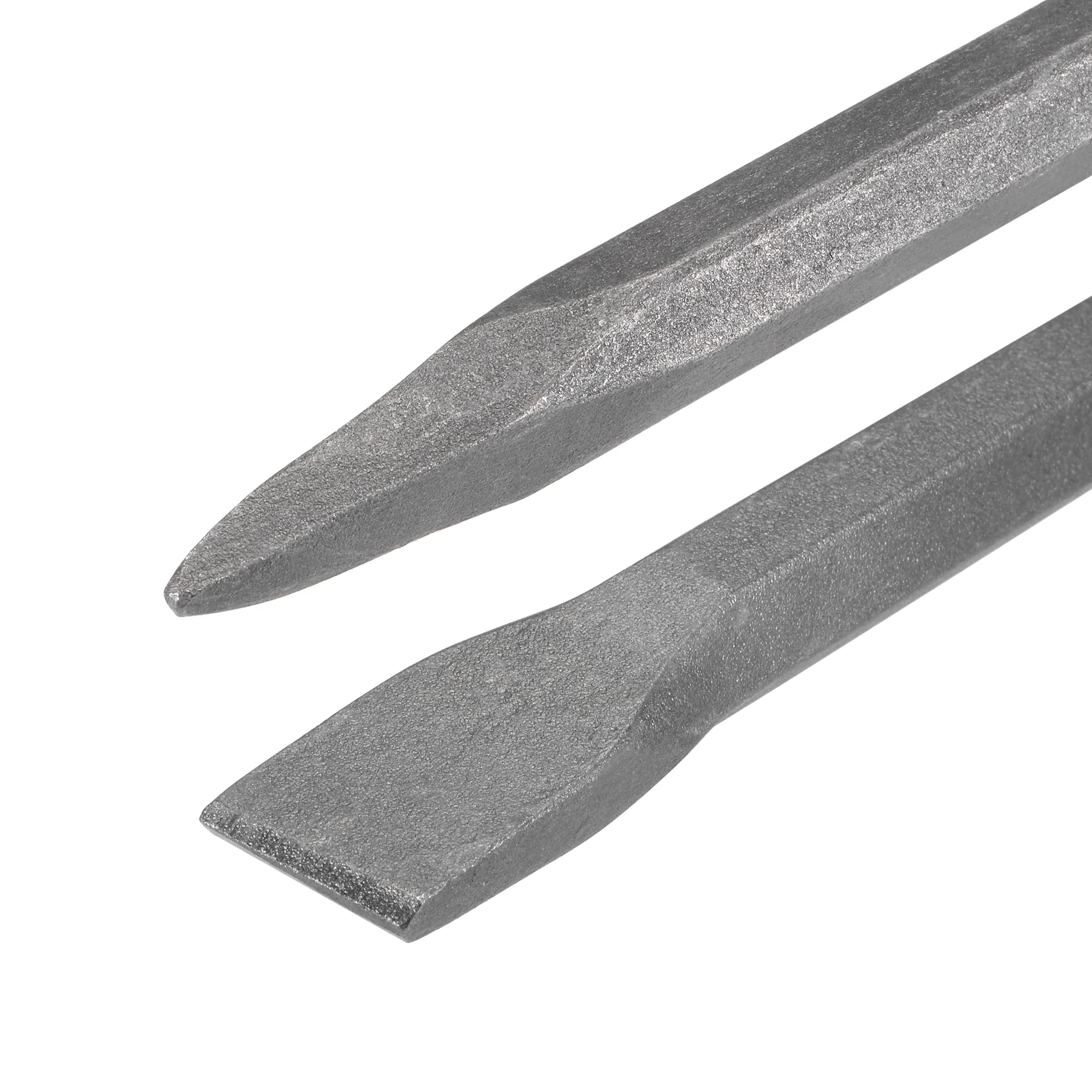 uxcell Cincel de albañilería para roca 9.8 "plano+punta tallada cabeza arena voladura medio acero al carbono para tallar piedra rompiendo hormigón 1 Unidades