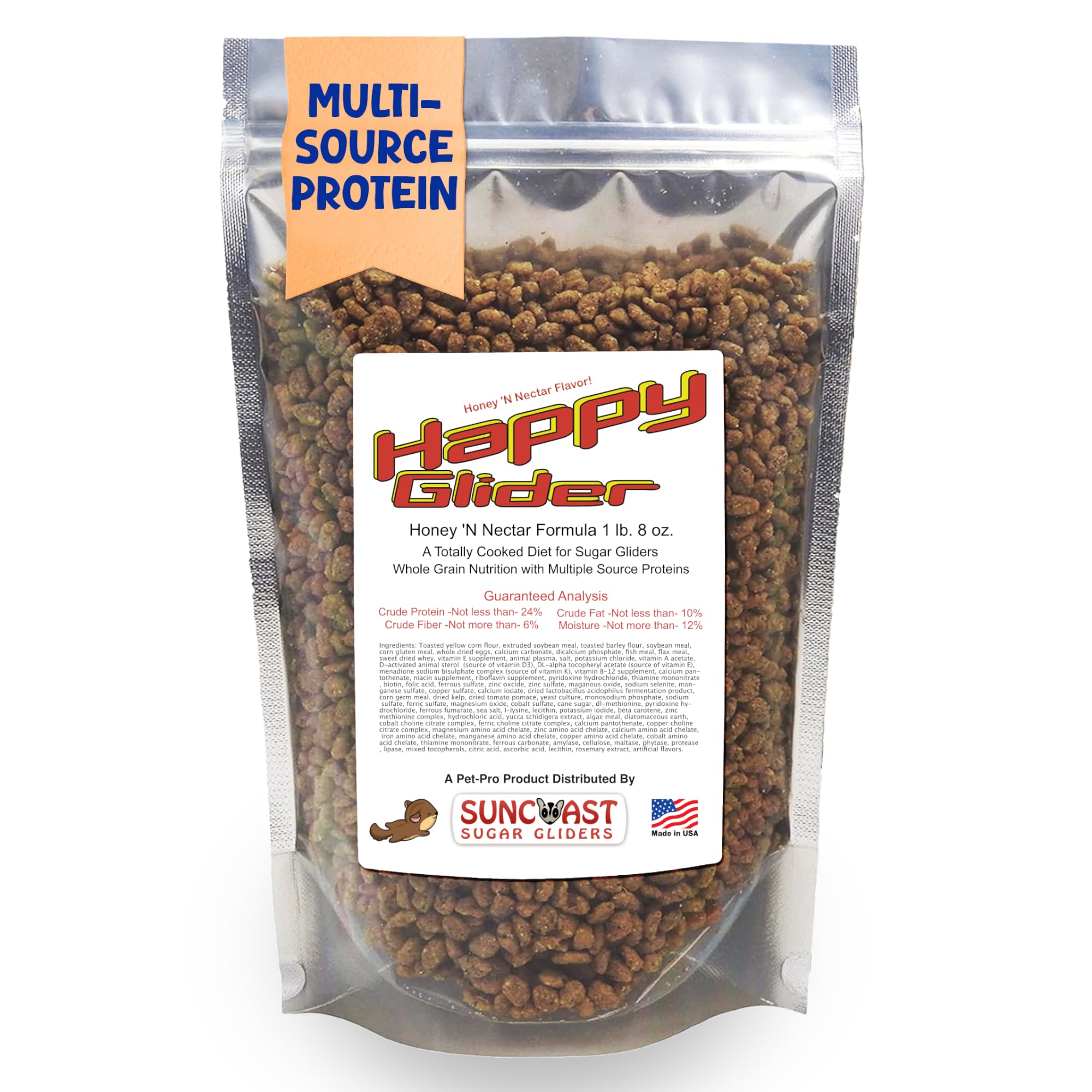 Happy Glider 1 lb 8 oz Bag of Nutrient Dense Premium Sugar Glider Food. Honey 'N Nectar