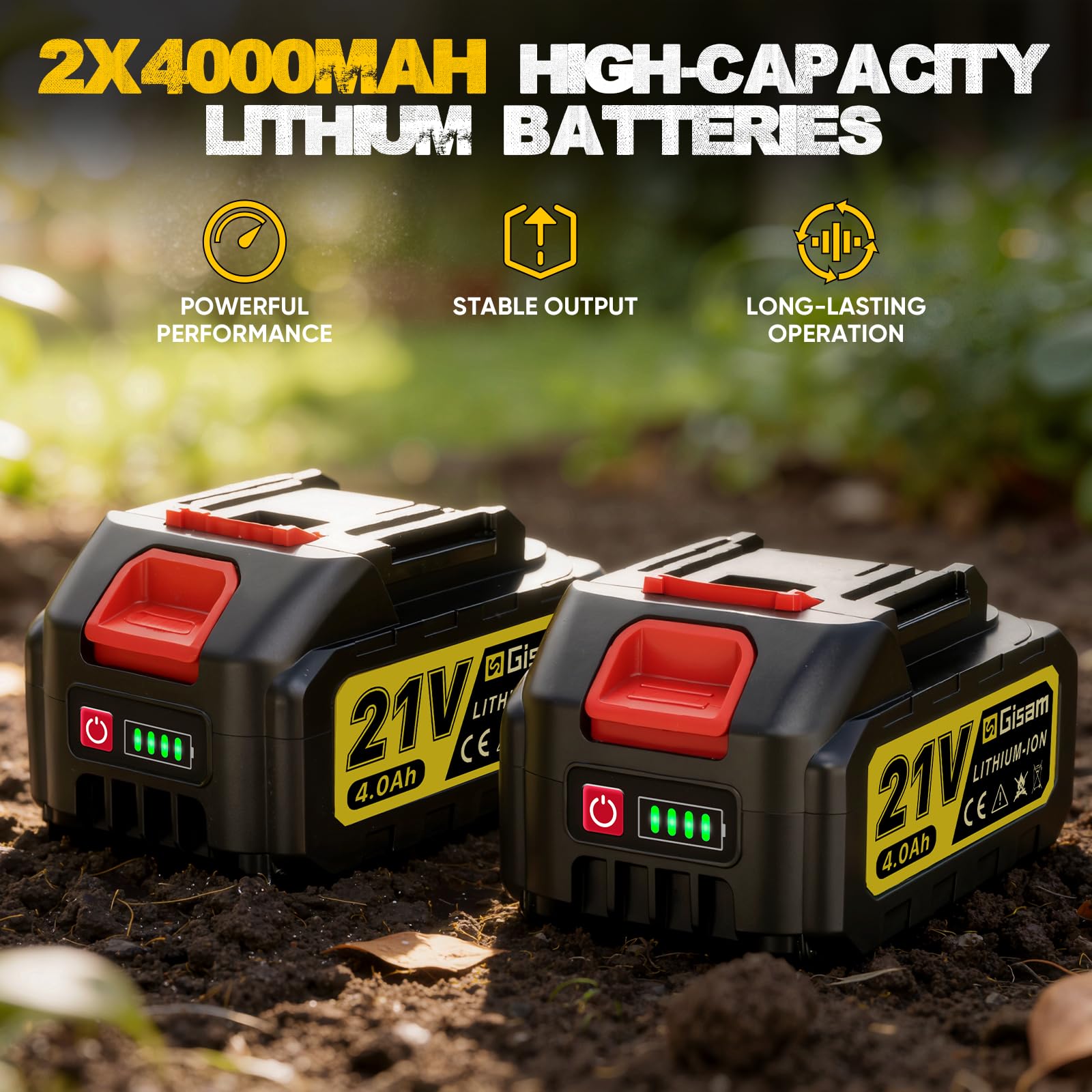 Motobineuse Electrique sans Fil avec 2 Batteries de 4,0 Ah, 400 TR/Min Batterie sans Balais, Largeur 23 cm et Profondeur 21 cm, Motoculteur Pliable pour Labourer et Ameublir Le Sol