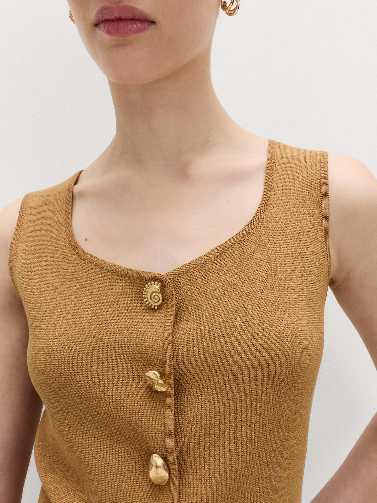 Marks & Spencer Donna Gilet vestibilità Slim con Bottoni Frontali