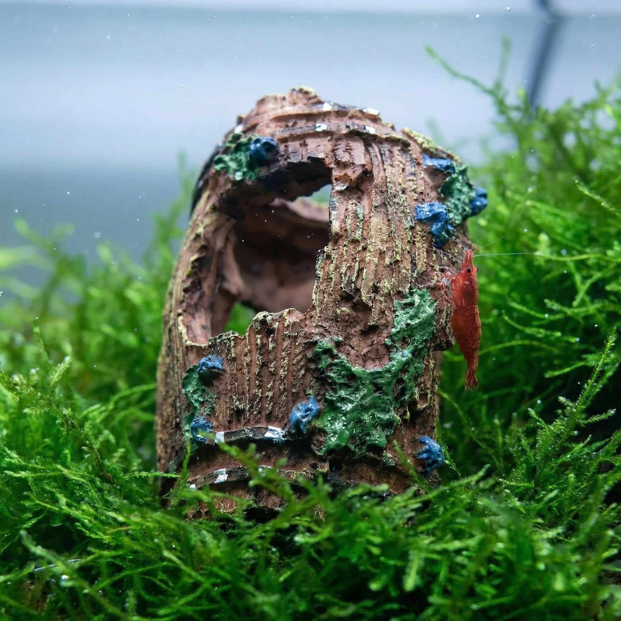 Grapelet 1X Style rétro Résine Fish Tank Non Toxique Ornement brisé Barrel Cave Aménagement Décoration (Couleur: Marron)